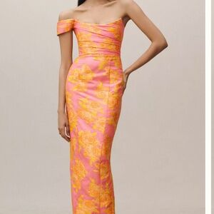 Sau lee JACKSON JACQUARD GOWN in pink/orange
